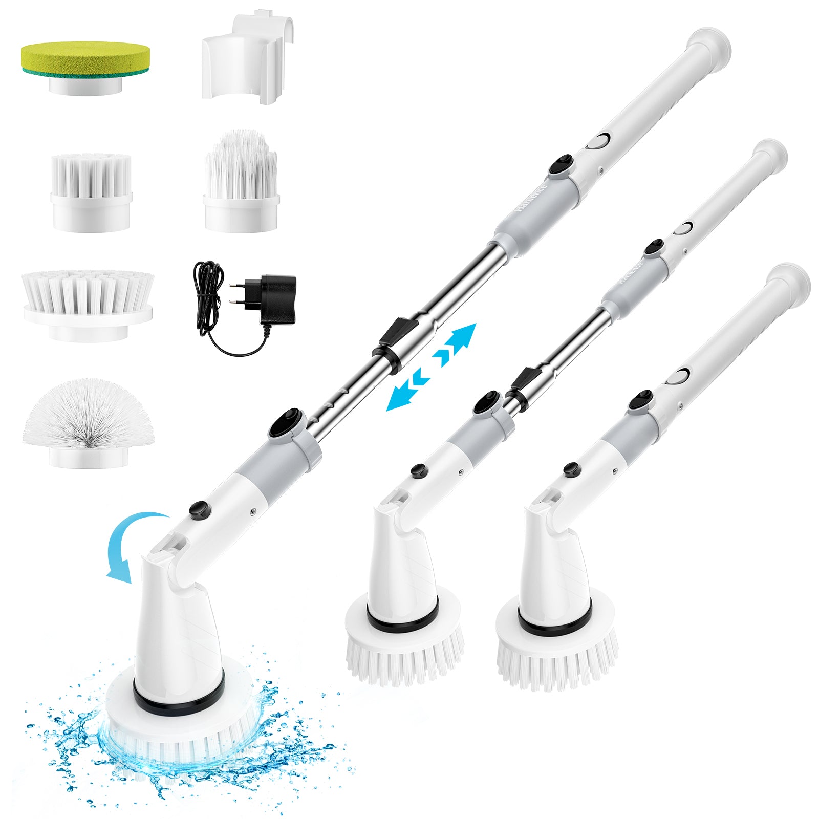 Electric Household Cleaning Brush Power Spin Scrubber 8 In 1